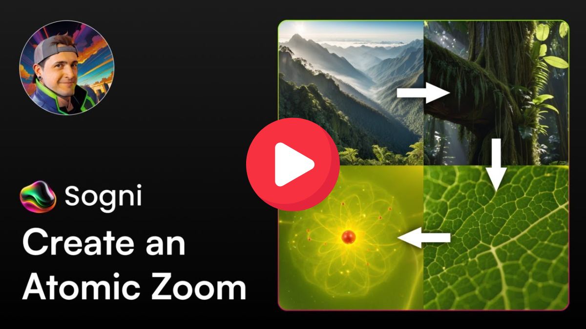 Infinite Zoom in Sogni: From Rainforest to Atom